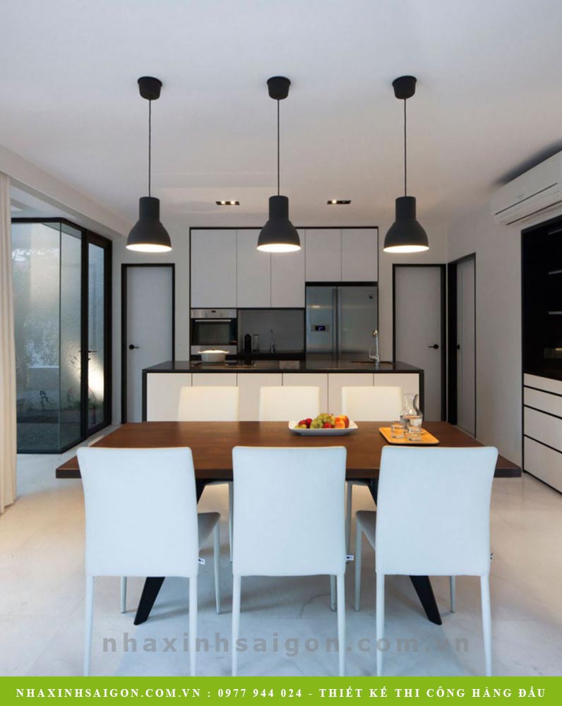 mẫu nội thất phòng bếp ăn hiện đại, thiết kế biệt thự